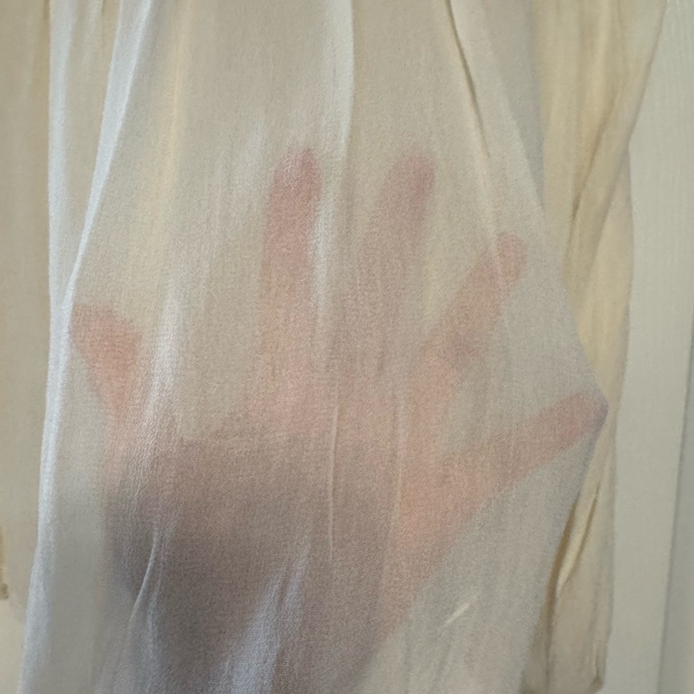 New - LET ME BE LONG-SLEEVE SHEER POPOVER BLOUSE - Picture 5 of 7